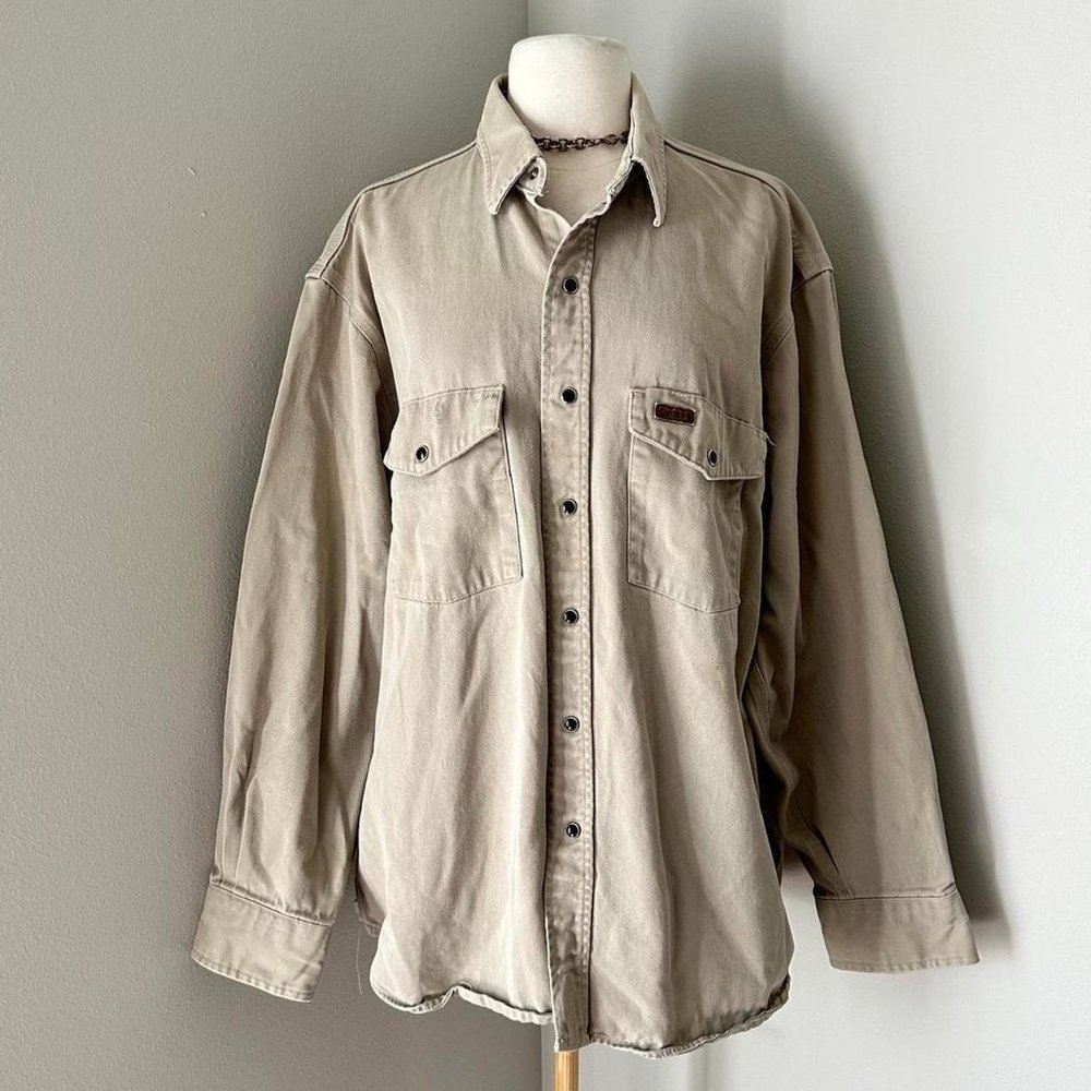 Tan Carhartt Button Down Men’s Workwear Shirt
